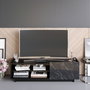 Hanah Home Valantina - Soporte de TV Negro y Mármol
